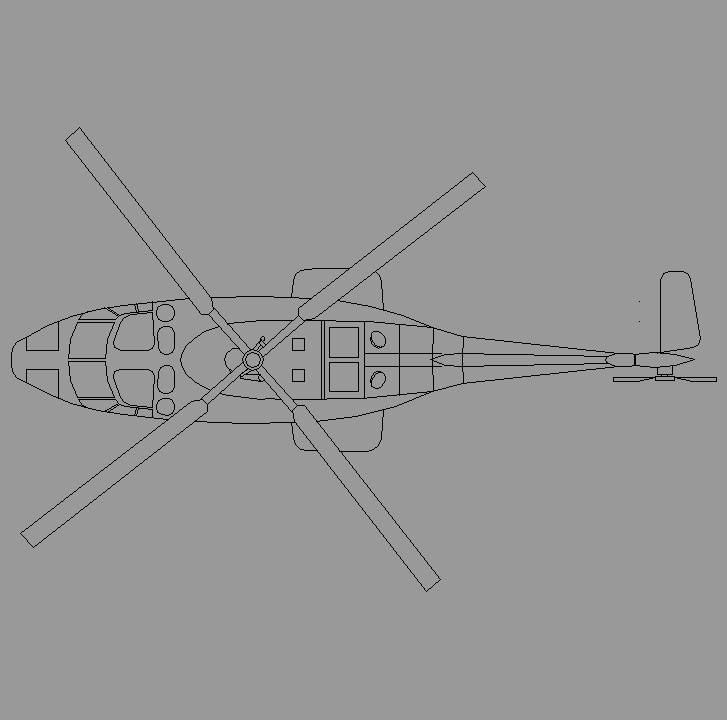 Bloque Autocad Vista de Helicóptero pesado en Planta